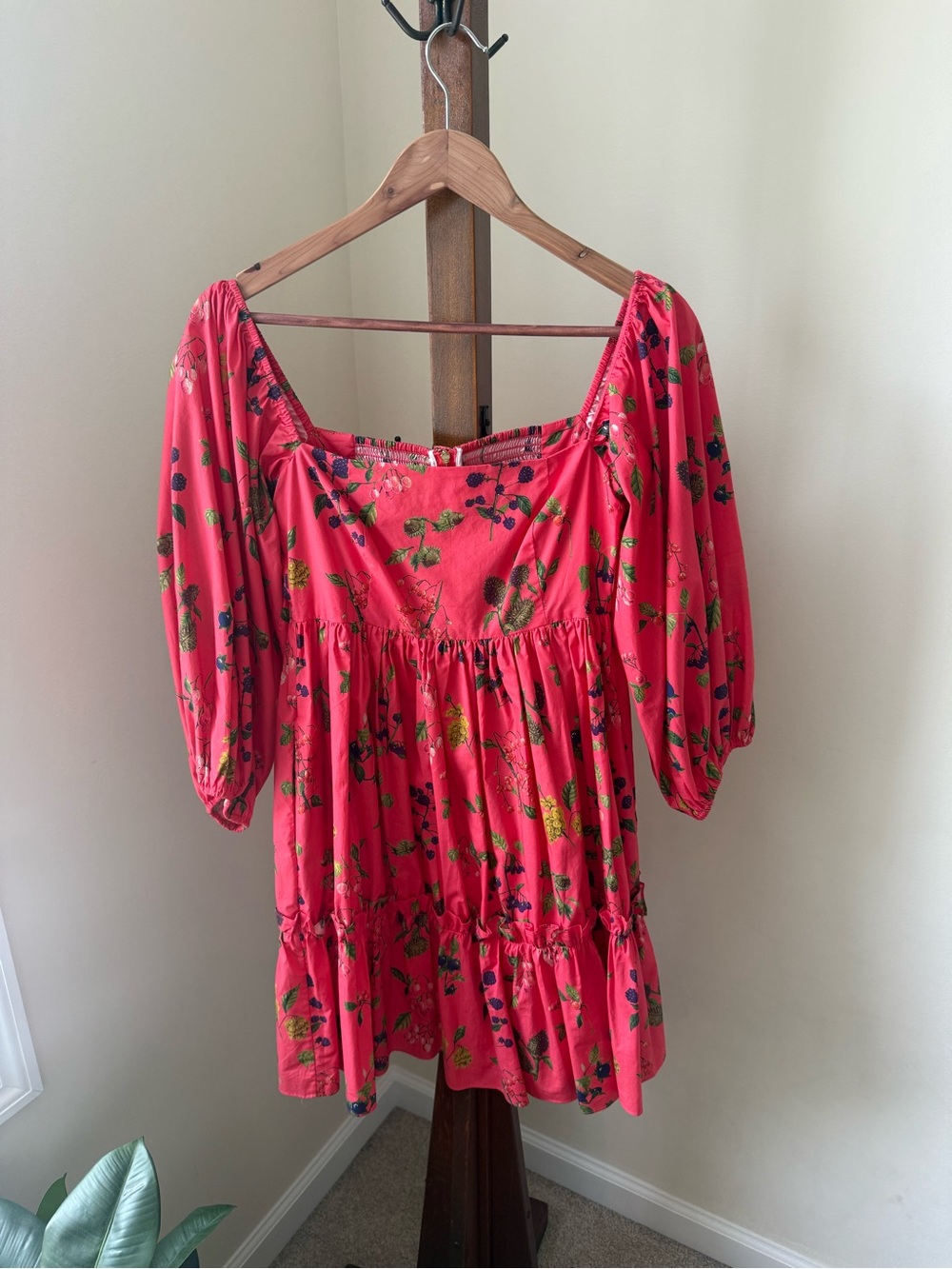 Cara Cara Coral Pink Floral Long Sleeve Dress